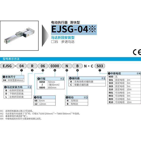 CKD喜開(kāi)理電動(dòng)執(zhí)行器（無(wú)馬達(dá)型）滑塊型EJSG-04E06R0050NBN-CR10