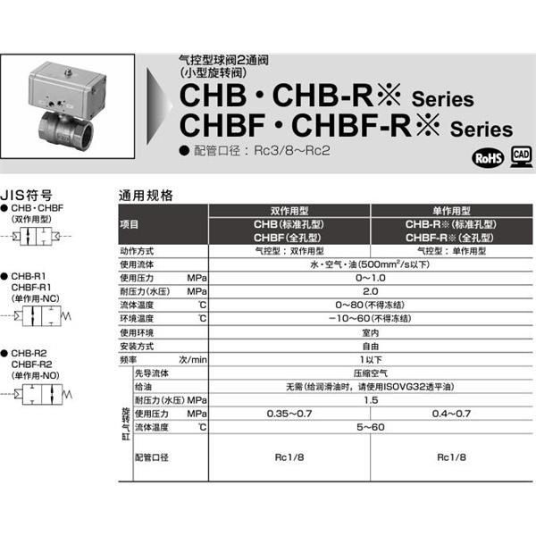 CKD喜開理氣控式球閥2?3通閥CHB-15